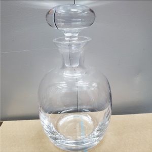 Hand Blown Glass Clear Crystal Decanter & Stopper